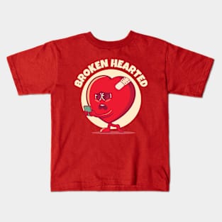 Broken hearted broken heart (on dark colors) Kids T-Shirt